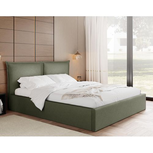 John - Lit Coffre - 180x200 Cm - En Velours - Sommier Inclus