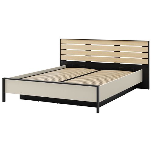 Kimi - Lit Coffre - 160x200 Cm - Sommier Et Port USB Inclus