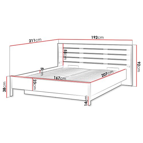 Kimi - Lit Coffre - 160x200 Cm - Sommier Et Port USB Inclus