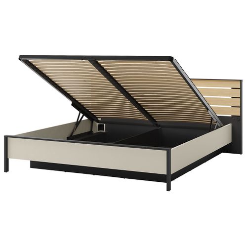 Kimi - Lit Coffre - 160x200 Cm - Sommier Et Port USB Inclus