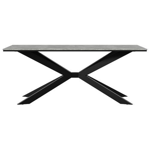 Casey - Table à Manger - Plateau Effet Béton - Pieds En Métal - 4 à 8 Personnes