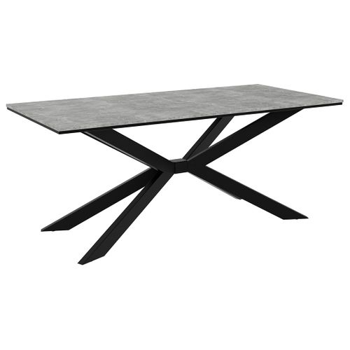 Casey - Table à Manger - Plateau Effet Béton - Pieds En Métal - 4 à 8 Personnes