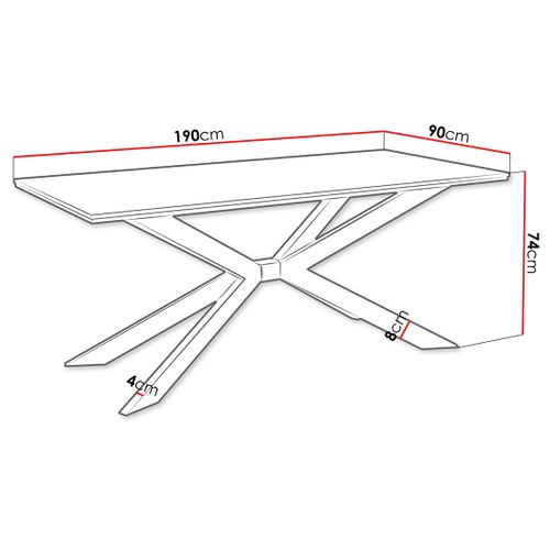 Casey - Table à Manger - Plateau Effet Marbre - Pieds En Métal - 4 à 8 Personnes