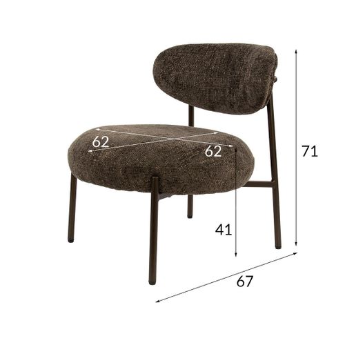 Adelia - Fauteuil - Pieds En Métal - En Tissu Texturé