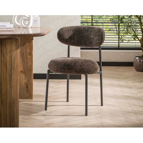 Adelia - Lot De 2 Chaises - Pieds En Métal - En Tissu Texturé