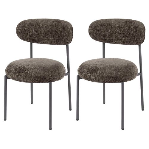 Adelia - Lot De 2 Chaises - Pieds En Métal - En Tissu Texturé