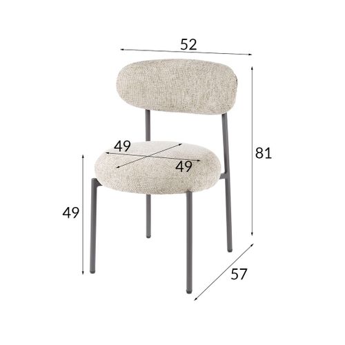 Adelia - Lot De 2 Chaises - Pieds En Métal - En Tissu Texturé
