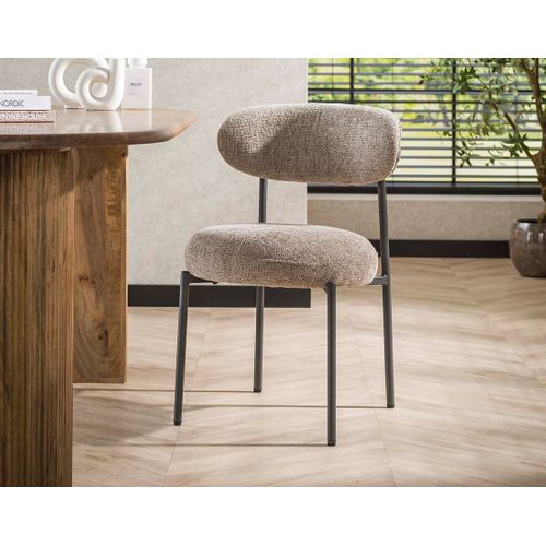 Adelia - Lot De 2 Chaises - Pieds En Métal - En Tissu Texturé