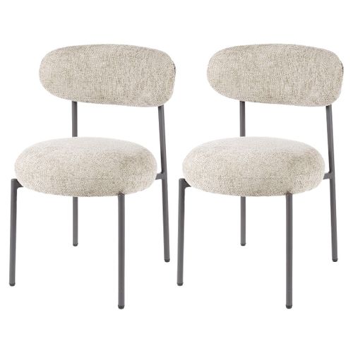 Adelia - Lot De 2 Chaises - Pieds En Métal - En Tissu Texturé