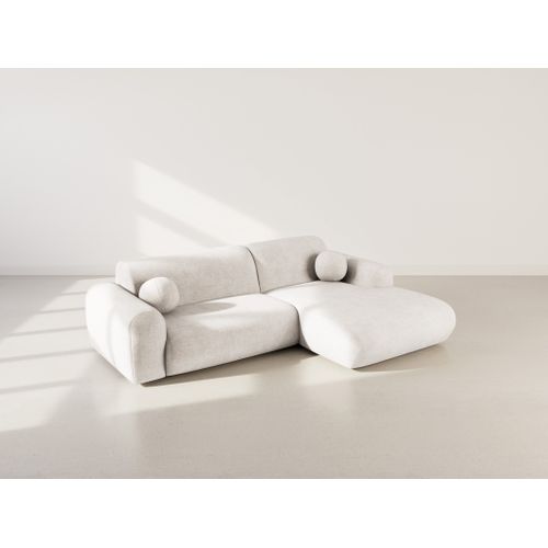 Louise - Canapé D'angle Droit 4 Places En Velours Texturé