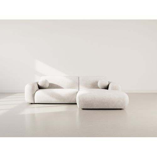 Louise - Canapé D'angle Droit 4 Places En Velours Texturé