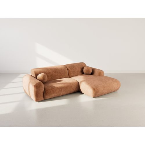 Louise - Canapé D'angle Droit 4 Places En Velours Texturé