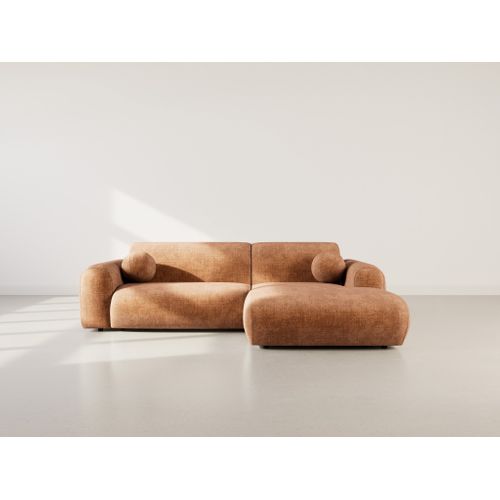 Louise - Canapé D'angle Droit 4 Places En Velours Texturé