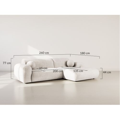 Louise - Canapé D'angle Droit 4 Places En Velours Texturé