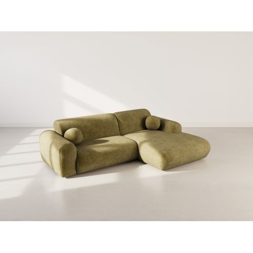 Louise - Canapé D'angle Droit 4 Places En Velours Texturé