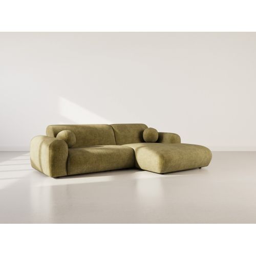 Louise - Canapé D'angle Droit 4 Places En Velours Texturé