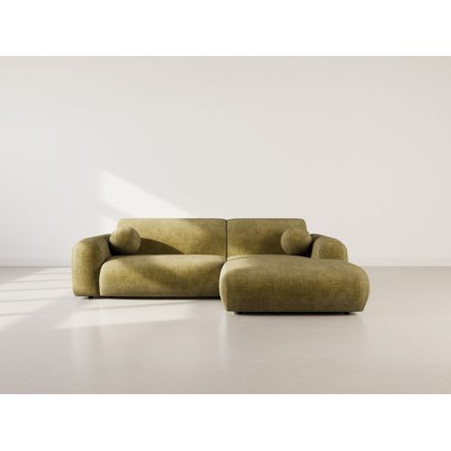 Louise - Canapé D'angle Droit 4 Places En Velours Texturé