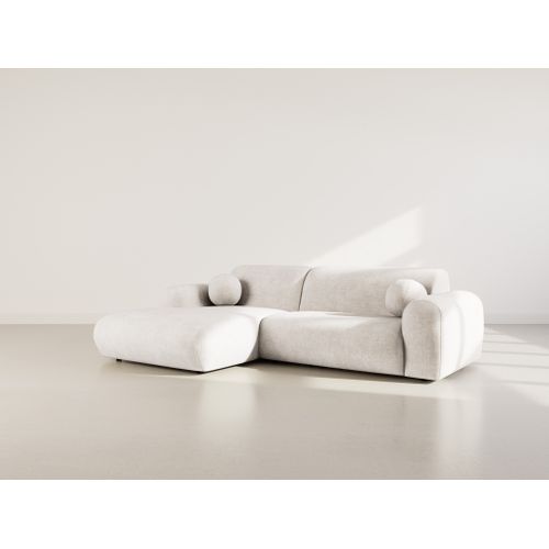 Louise - Canapé D'angle Gauche 4 Places En Velours Texturé