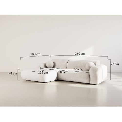 Louise - Canapé D'angle Gauche 4 Places En Velours Texturé