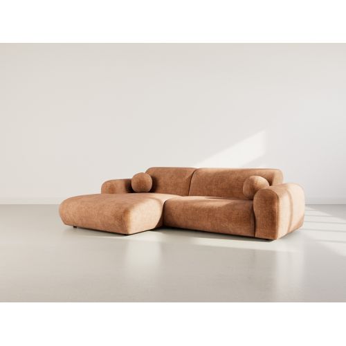 Louise - Canapé D'angle Gauche 4 Places En Velours Texturé