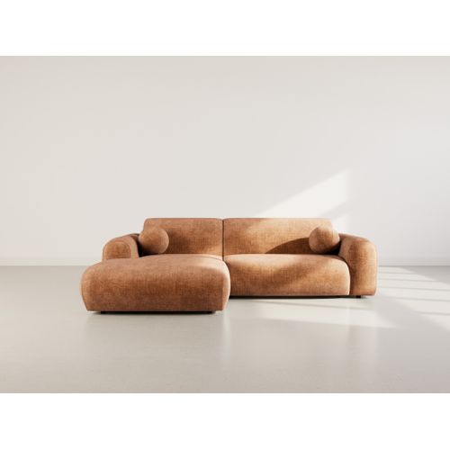 Louise - Canapé D'angle Gauche 4 Places En Velours Texturé