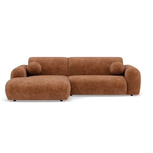 Louise - Canapé D'angle Gauche 4 Places En Velours Texturé