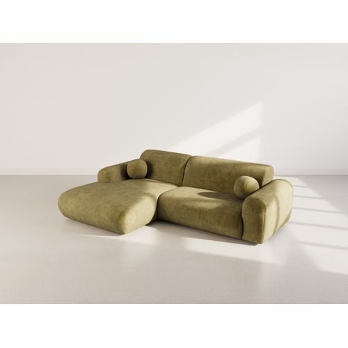 Louise - Canapé D'angle Gauche 4 Places En Velours Texturé