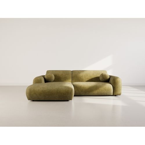 Louise - Canapé D'angle Gauche 4 Places En Velours Texturé