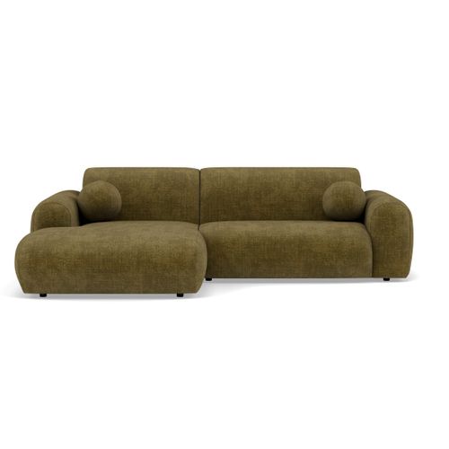 Louise - Canapé D'angle Gauche 4 Places En Velours Texturé