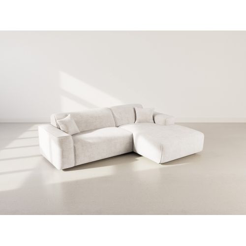 Lison - Canapé D'angle Droit 4 Places En Velours Texturé