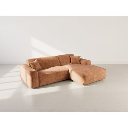 Lison - Canapé D'angle Droit 4 Places En Velours Texturé