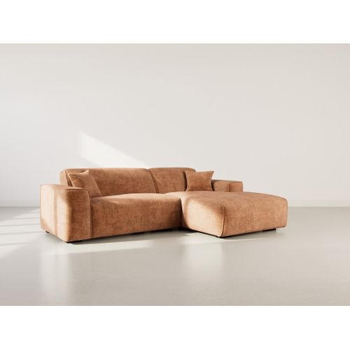 Lison - Canapé D'angle Droit 4 Places En Velours Texturé