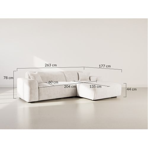 Lison - Canapé D'angle Droit 4 Places En Velours Texturé