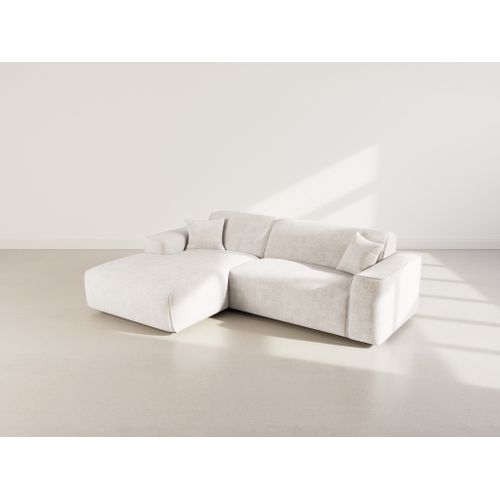 Lison - Canapé D'angle Gauche 4 Places En Velours Texturé