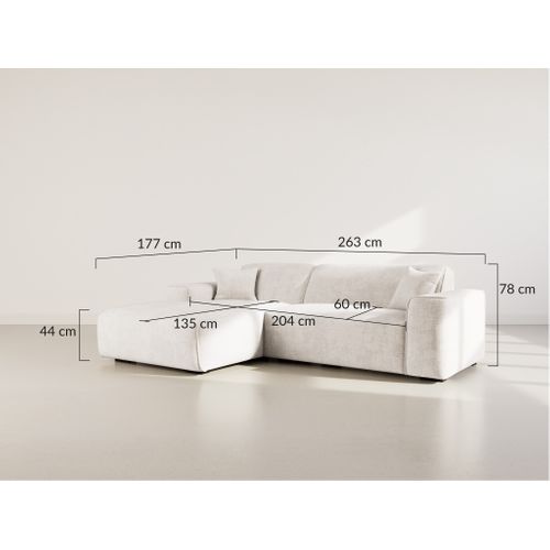 Lison - Canapé D'angle Gauche 4 Places En Velours Texturé