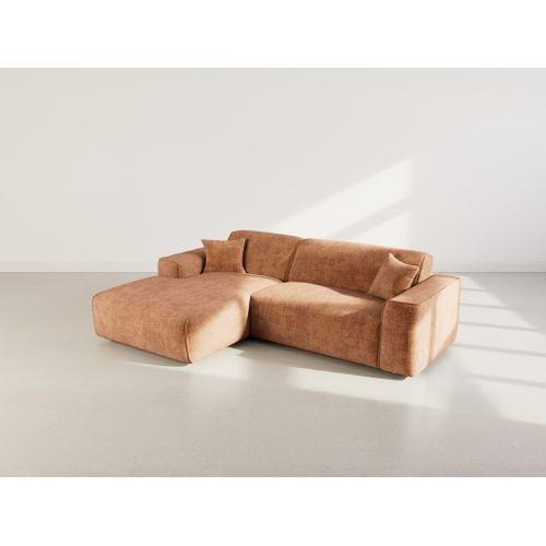 Lison - Canapé D'angle Gauche 4 Places En Velours Texturé