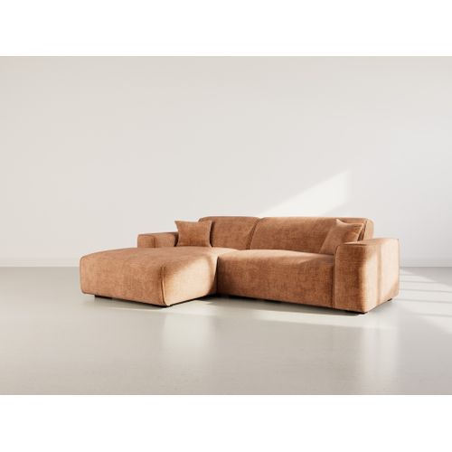Lison - Canapé D'angle Gauche 4 Places En Velours Texturé