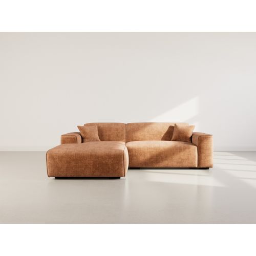 Lison - Canapé D'angle Gauche 4 Places En Velours Texturé