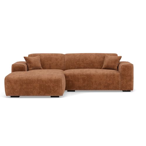 Lison - Canapé D'angle Gauche 4 Places En Velours Texturé