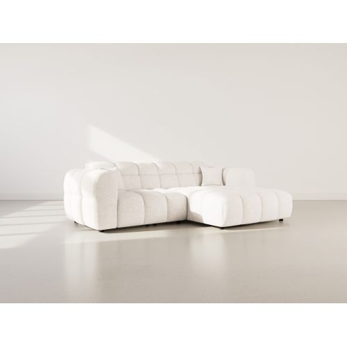 Mini Ray - Canapé D'angle Droit 4 Places En Tissu Texturé