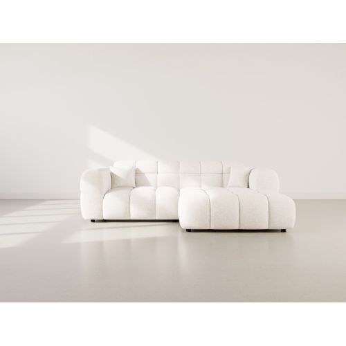 Mini Ray - Canapé D'angle Droit 4 Places En Tissu Texturé