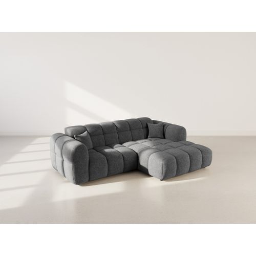 Mini Ray - Canapé D'angle Droit 4 Places En Tissu Texturé