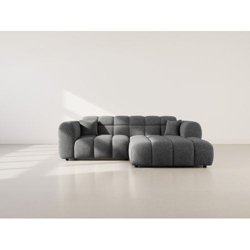 Mini Ray - Canapé D'angle Droit 4 Places En Tissu Texturé