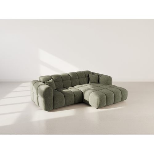 Mini Ray - Canapé D'angle Droit 4 Places En Tissu Texturé