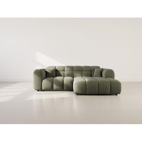 Mini Ray - Canapé D'angle Droit 4 Places En Tissu Texturé
