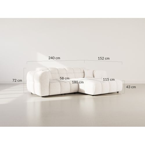 Mini Ray - Canapé D'angle Droit 4 Places En Tissu Texturé