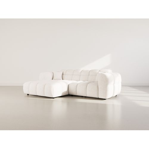 Mini Ray - Canapé D'angle Gauche 4 Places En Tissu Texturé