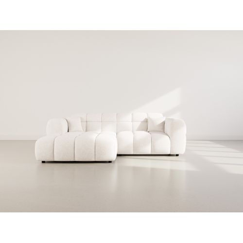 Mini Ray - Canapé D'angle Gauche 4 Places En Tissu Texturé