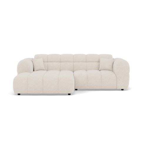 Mini Ray - Canapé D'angle Gauche 4 Places En Tissu Texturé