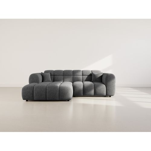 Mini Ray - Canapé D'angle Gauche 4 Places En Tissu Texturé